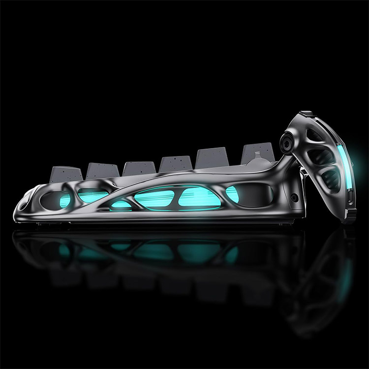 خرید کیبورد GravaStar Mercury K1 Pro - بی‌سیم - سوییچ مکانیکی خطی با قابلیت تعویض سریع - خاکستری نقره‌ای